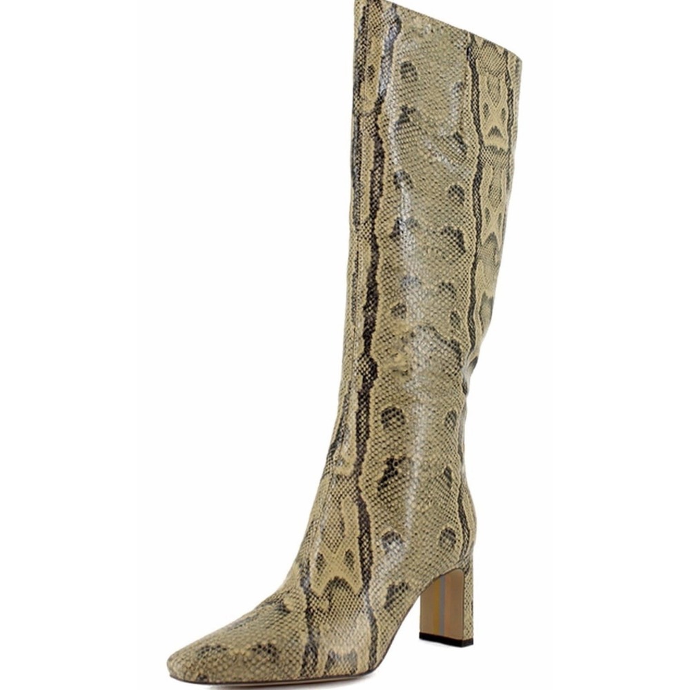 Sam Edelman Sylvia 2 Snakeskin Python Print Tall Knee High Boots Size 5 NEW